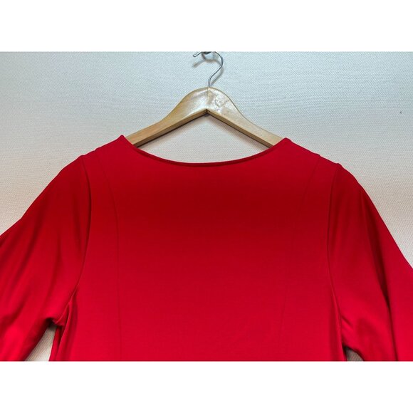 J. Jill Womens Simple Elegance Fit & Flare Knit Midi Dress Small Red - Picture 11 of 12